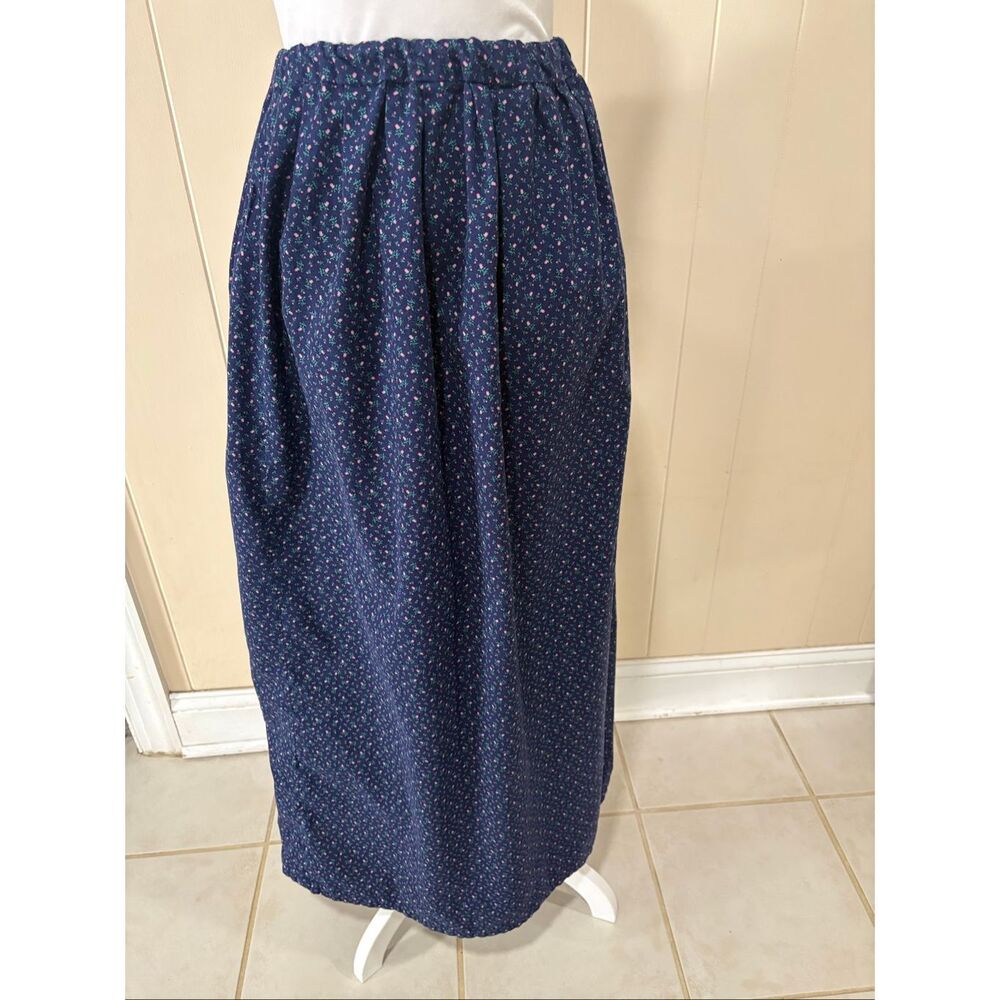 Womens Maxi Skirt, Handmade, size L, Navy floral